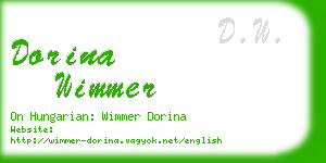 dorina wimmer business card